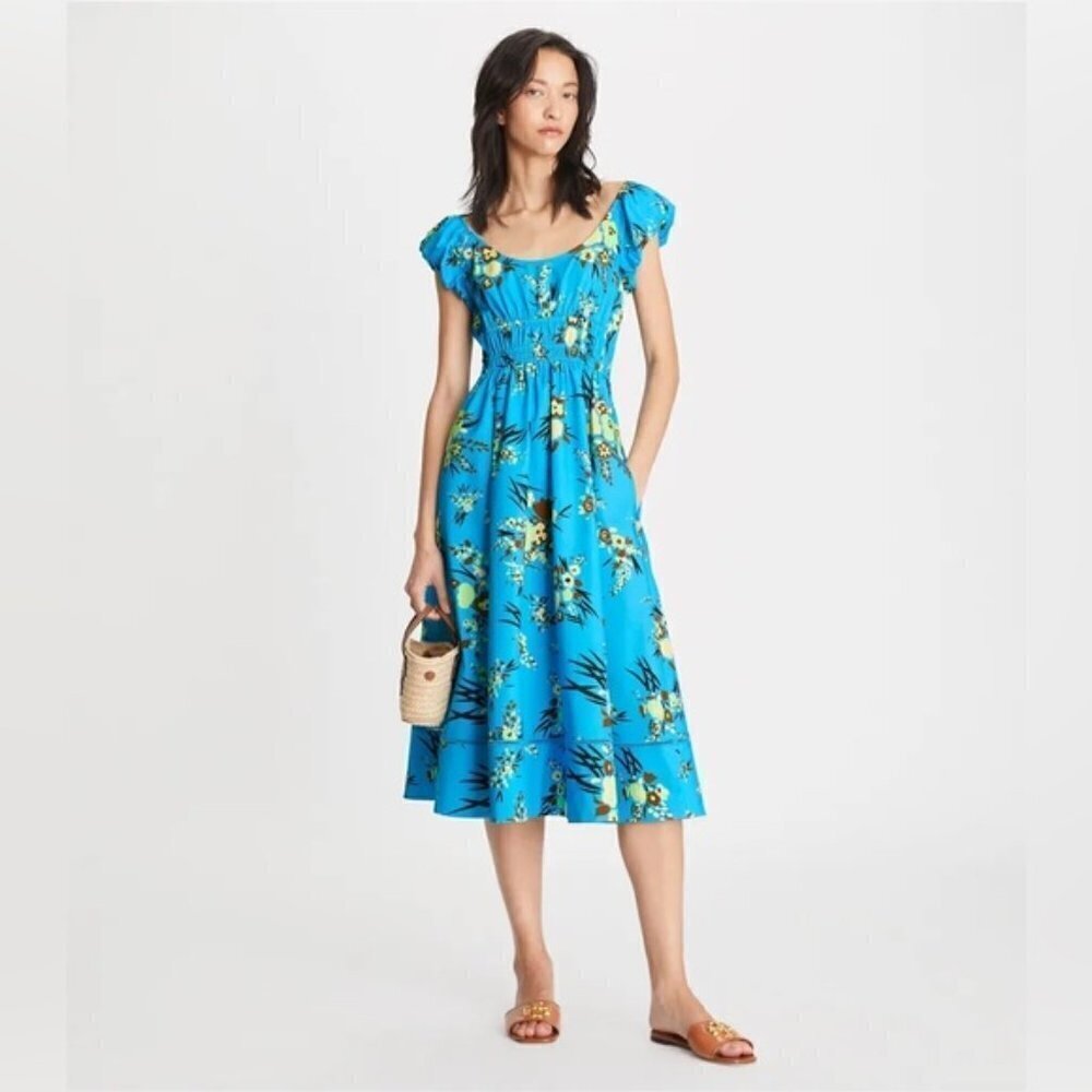 Tory Burch PRINTED SCOOP-NECK DRESS - Picture 4 of 15